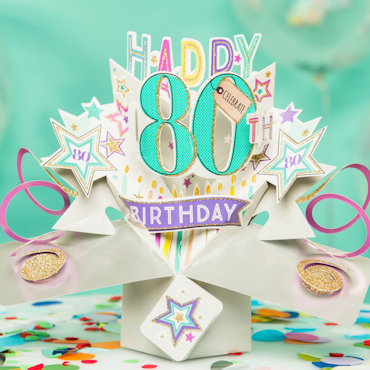 Second Nature Pop-up Card - 80th Birthday