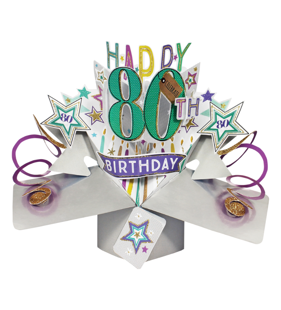 Second Nature Pop-up Card - 80th Birthday