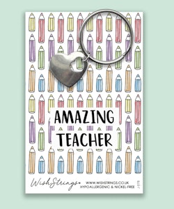 Wishstring Keyring- "Amazing. Teacher”
