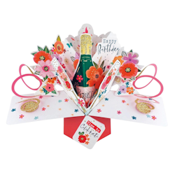 Wishstring Pop-up Card - Birthay Bubbly Bottle