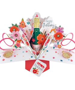 Wishstring Pop-up Card - Birthay Bubbly Bottle