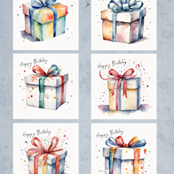 6pk Birthday Cards - Gaver