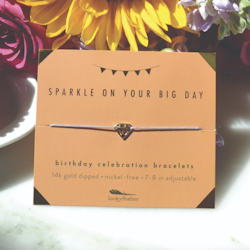 Lucky Feather - Sparkly Birthday  Bracelet