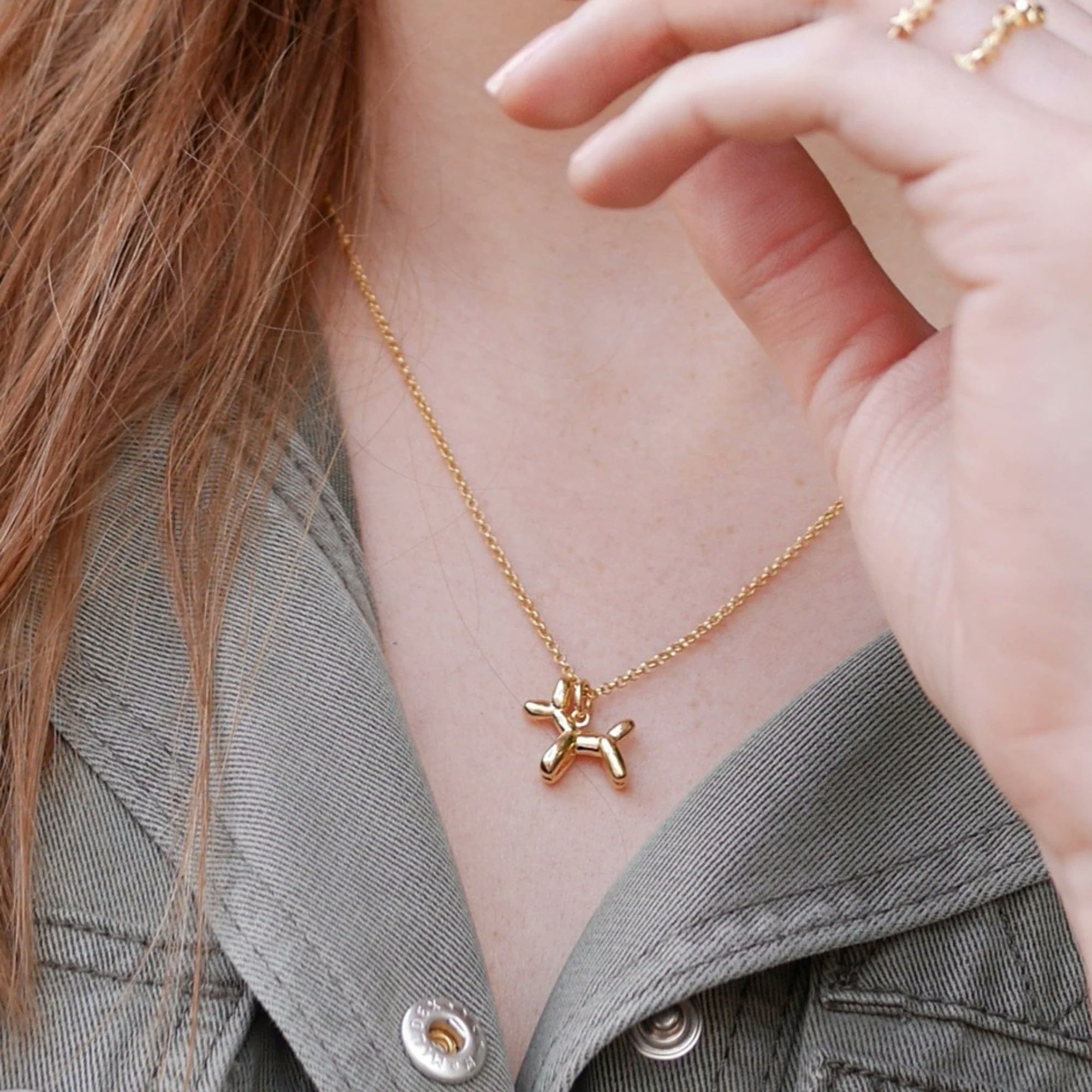 Lily Charmed - Balloon Dog Gold Necklace