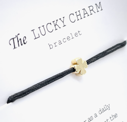 Parsley & Pepper - Lucky Charm Bracelet - Clover - Sort