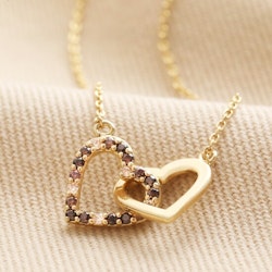 Lisa Angel - Interlocking Crystal Heart Necklace