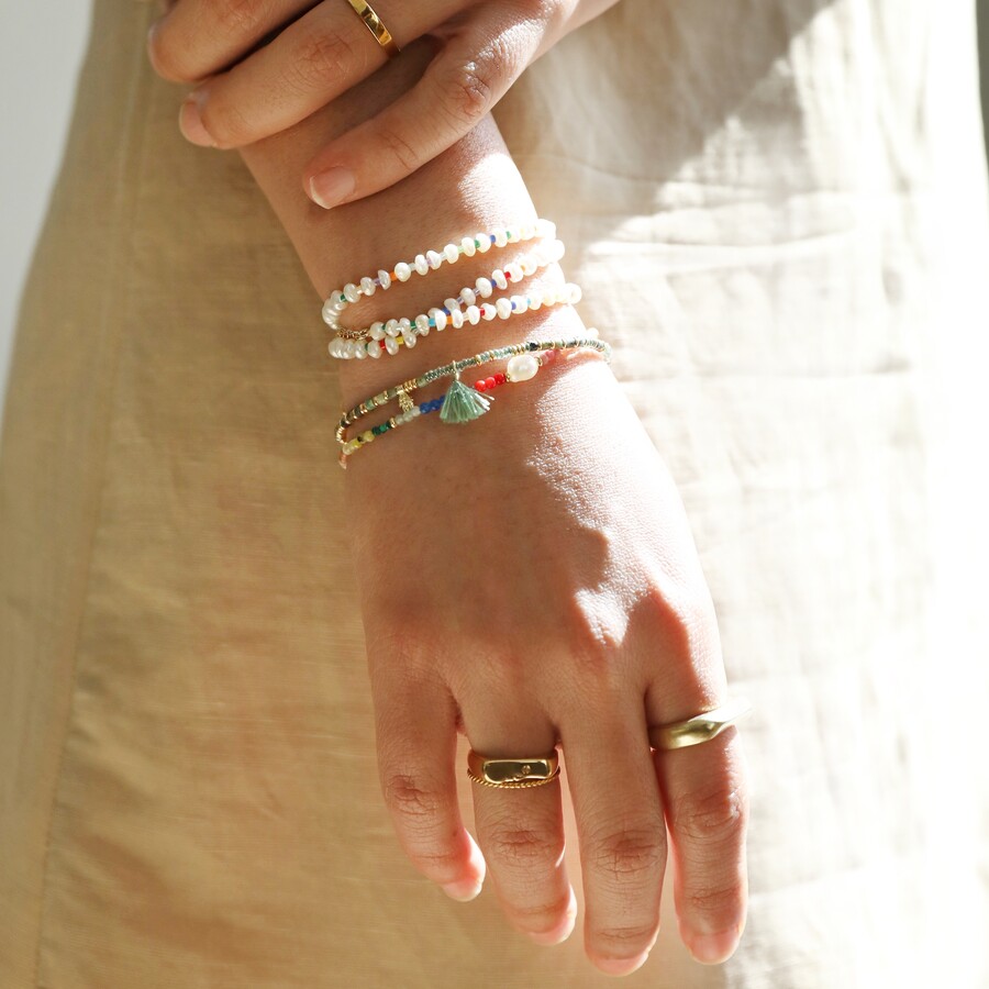 Lisa Angel - Green Stone Beaded  Bracelet