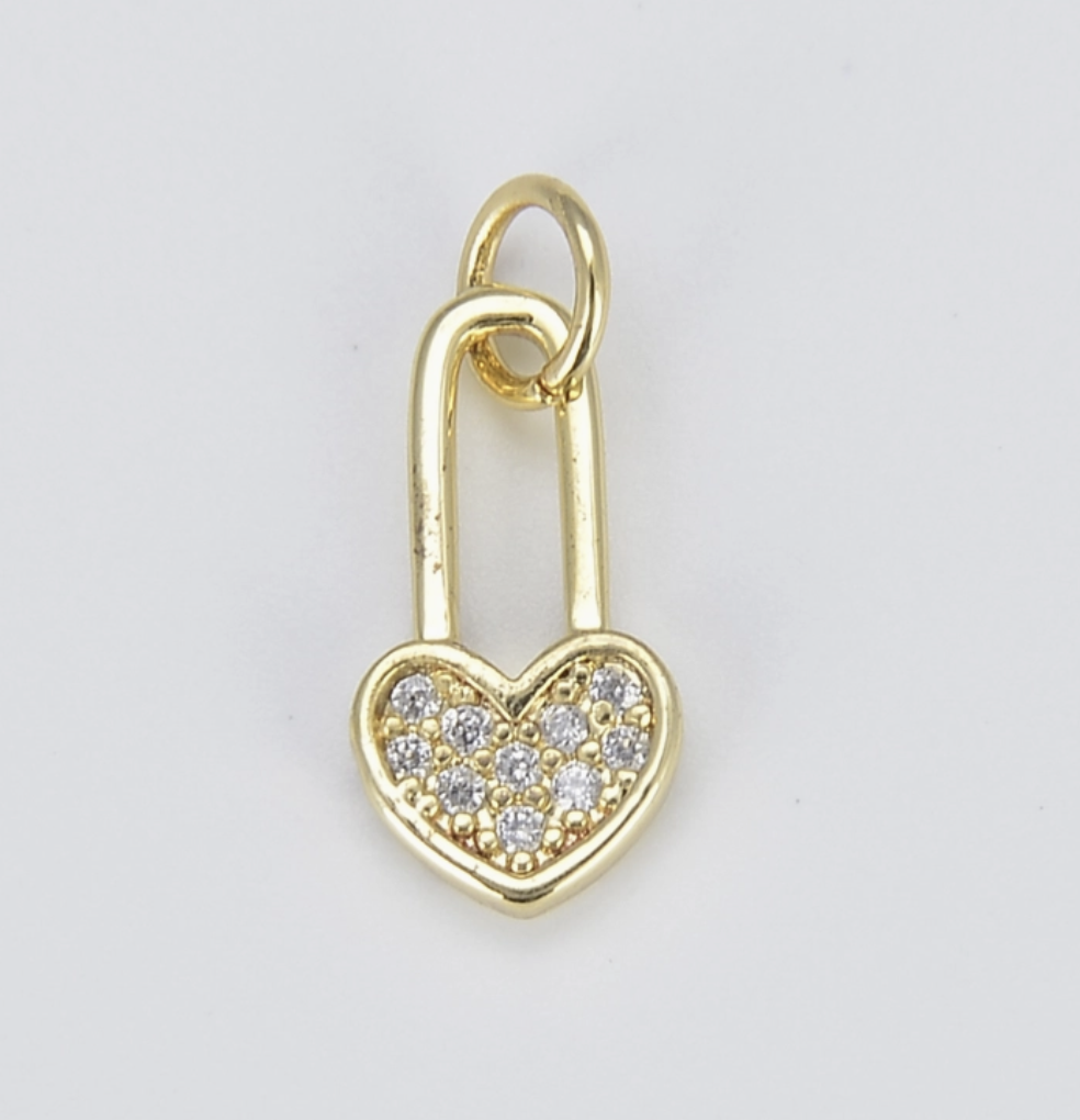Beads Creation - 18K Gold Charm- Safety Pin