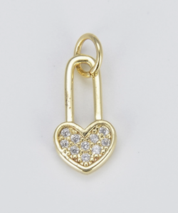 Beads Creation - 18K Gold Charm- Safety Pin