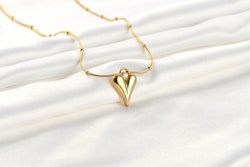 Blue Eye Jewelry - 18k Gold Puffy Heart Necklace