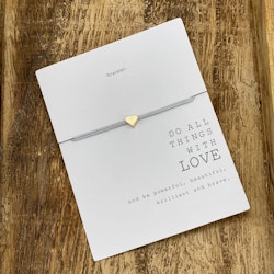 Parsley & Pepper - Friendship Bracelet - Gold Heart Grå