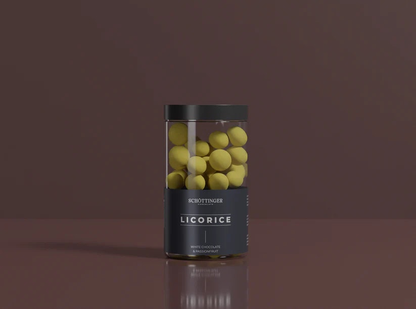 Schöttinger Chocolate - Lakris med hvit sjokolade og pasjonsfrukt 250 G