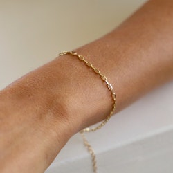 Katie Waltman - Miniature Paperclip Chain Gold Bracelet