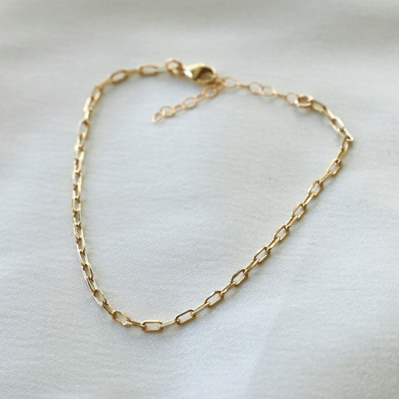 Katie Waltman - Miniature Paperclip Chain Gold Bracelet