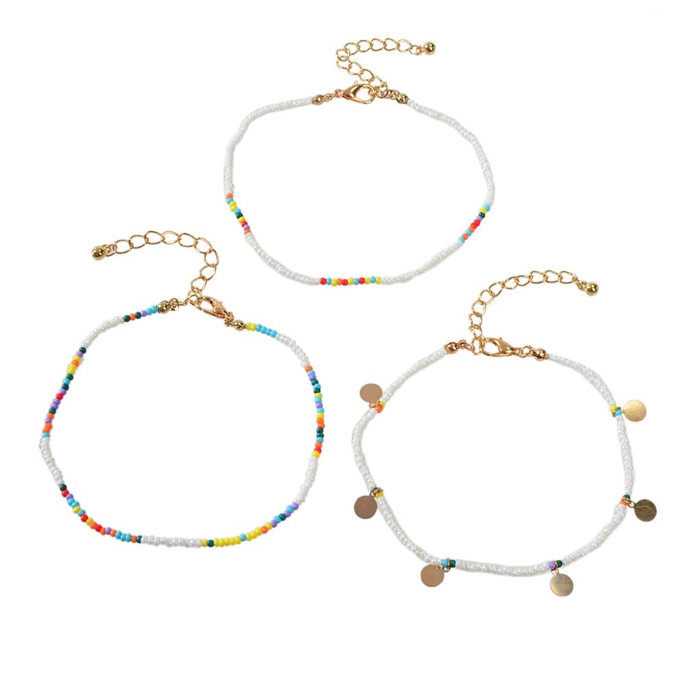 3pcs Bohemian Disc Charm  Bracelet