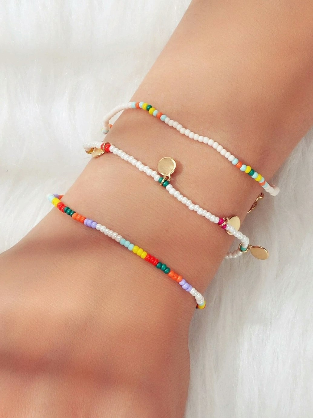 3pcs Bohemian Disc Charm  Bracelet