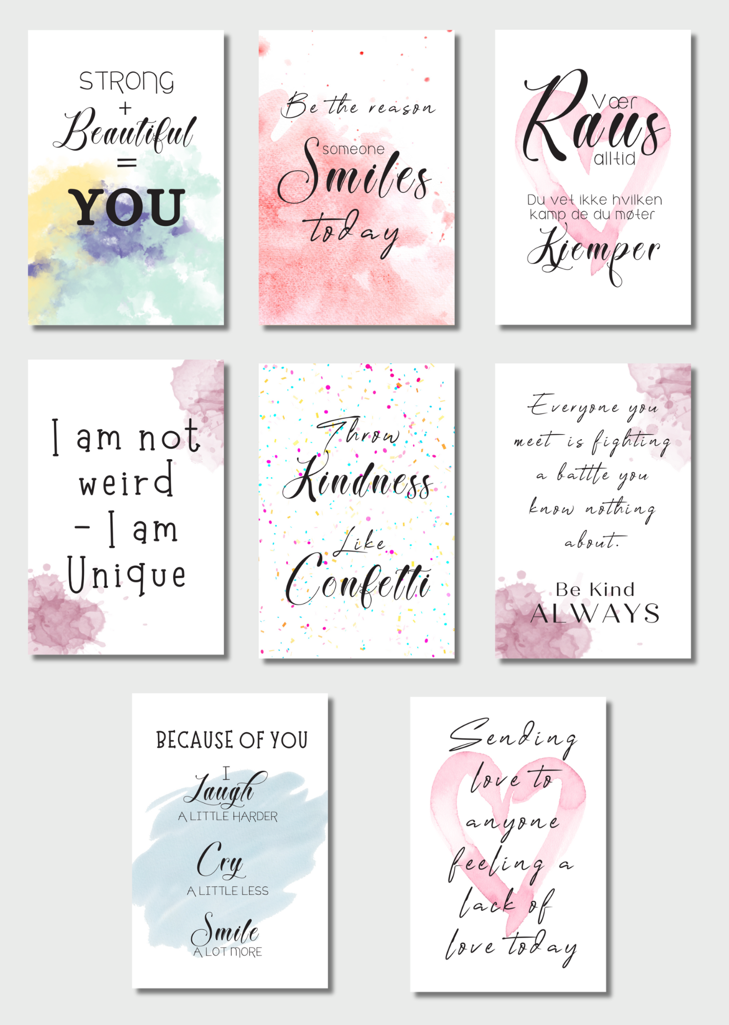 16pk "Kindness" Kort
