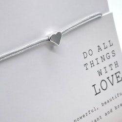Parsley & Pepper - Friendship Bracelet - Silver Heart Grå