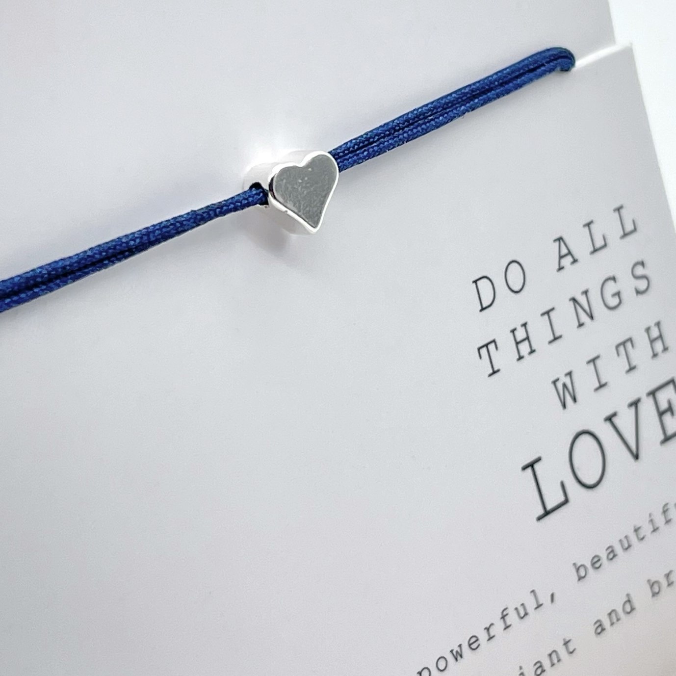 Parsley & Pepper - Friendship Bracelet - Silver Heart-  Blå