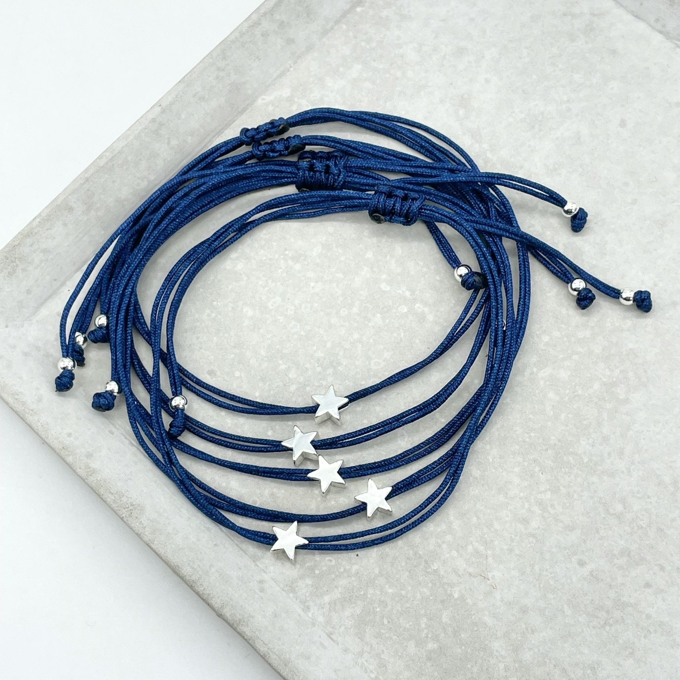 Parsley & Pepper - Friendship Bracelet - Silver Star - Blå