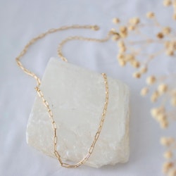 Mesa Blue - Paperclip Gold Necklace