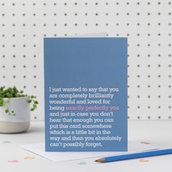 The Right Lines kort - ‘Exactly Perfectly You’