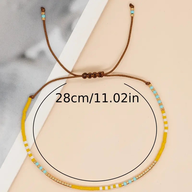 Mini Beads Armbånd - Gul