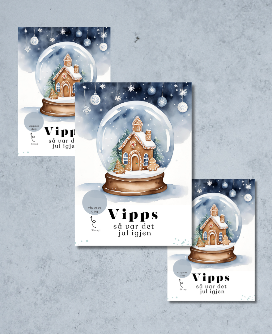 3pk Vipps Skrapekort - Snowglobe