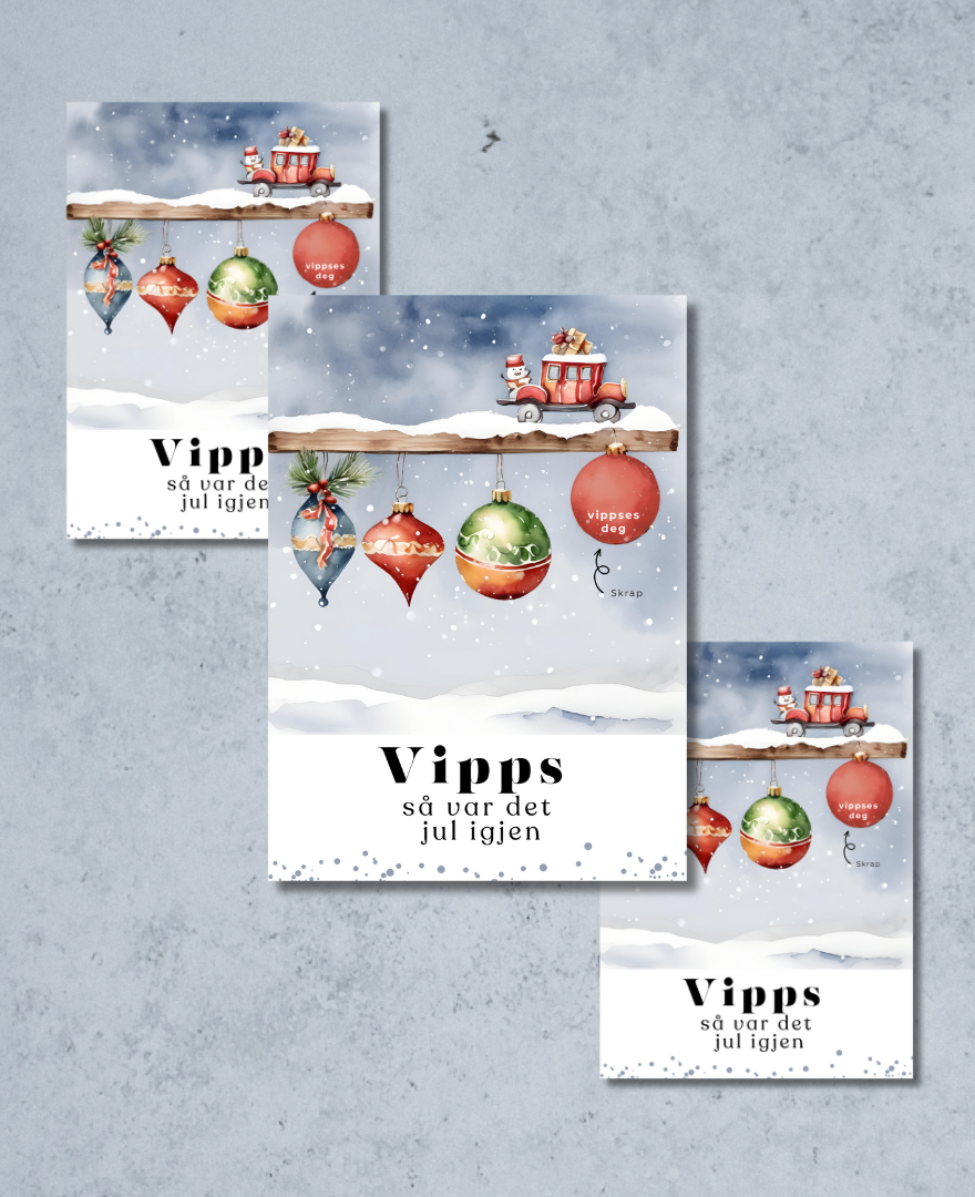3pk Vipps Skrapekort - Julekuler