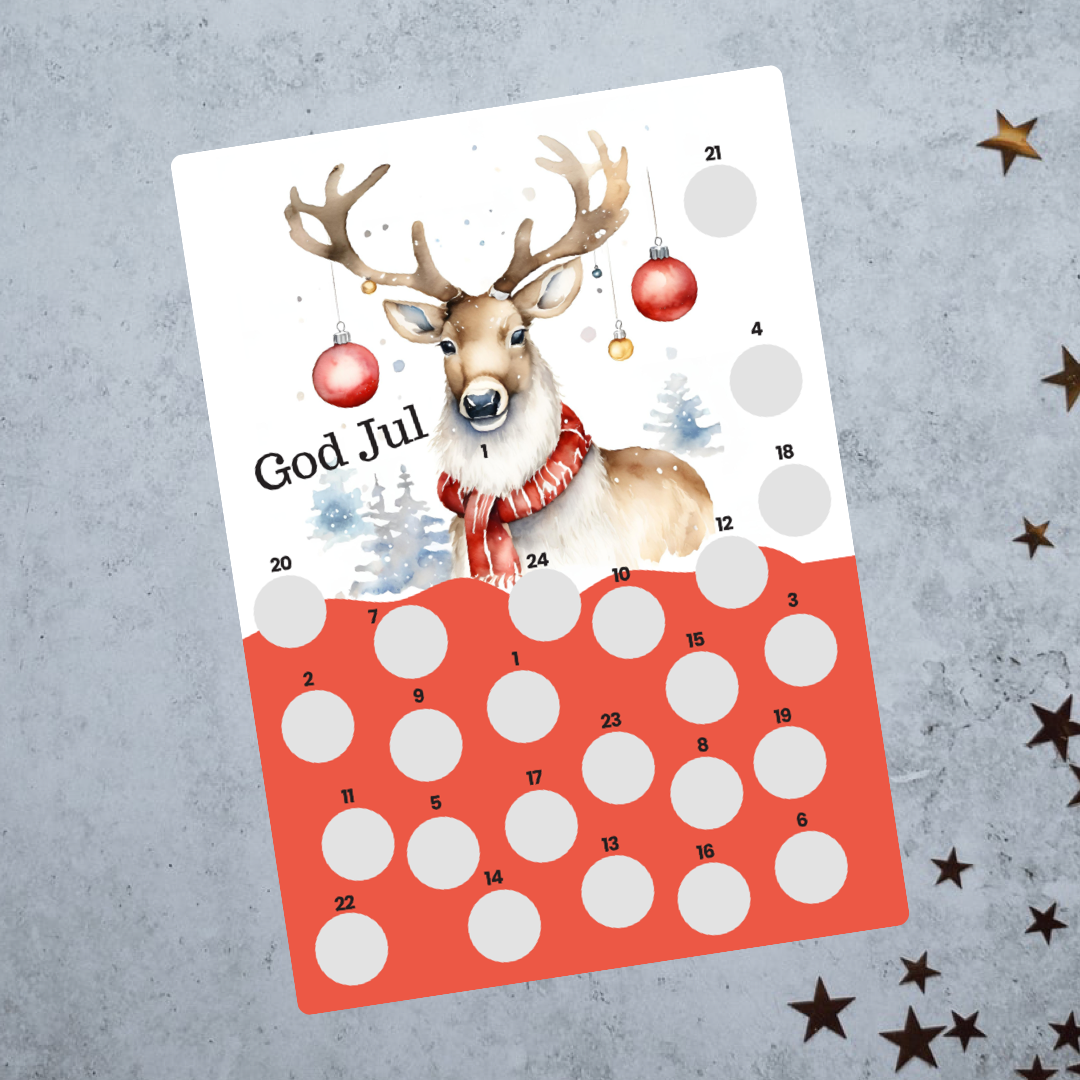 Scratch-off Julekalender - Reinsdyr