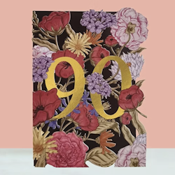 Alljoy  Design -  Bursdagskort - 90 år