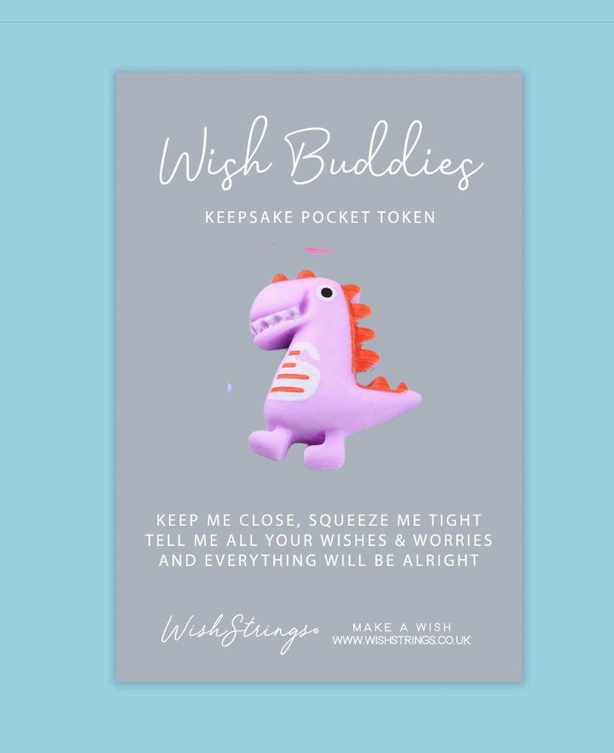 Wishstring Wishing Buddies Pockethug - Purple Dinosaur