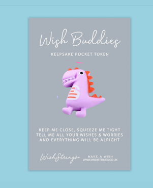 Wishstring Wishing Buddies Pockethug - Purple Dinosaur