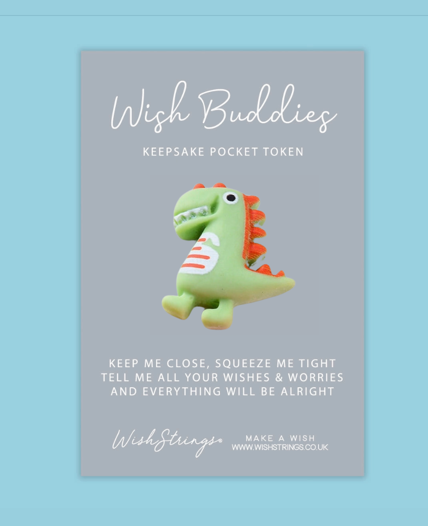 Wishing Buddies Pockethug - Gurønn Dinosaur