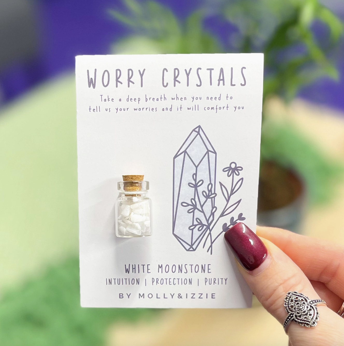 Molly & Izzie - Worry Crystal - White Moonstone