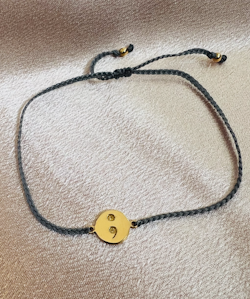 Bali Bliss Armbånd -Gråblå - Gullbelagt  ; semicolon symbol