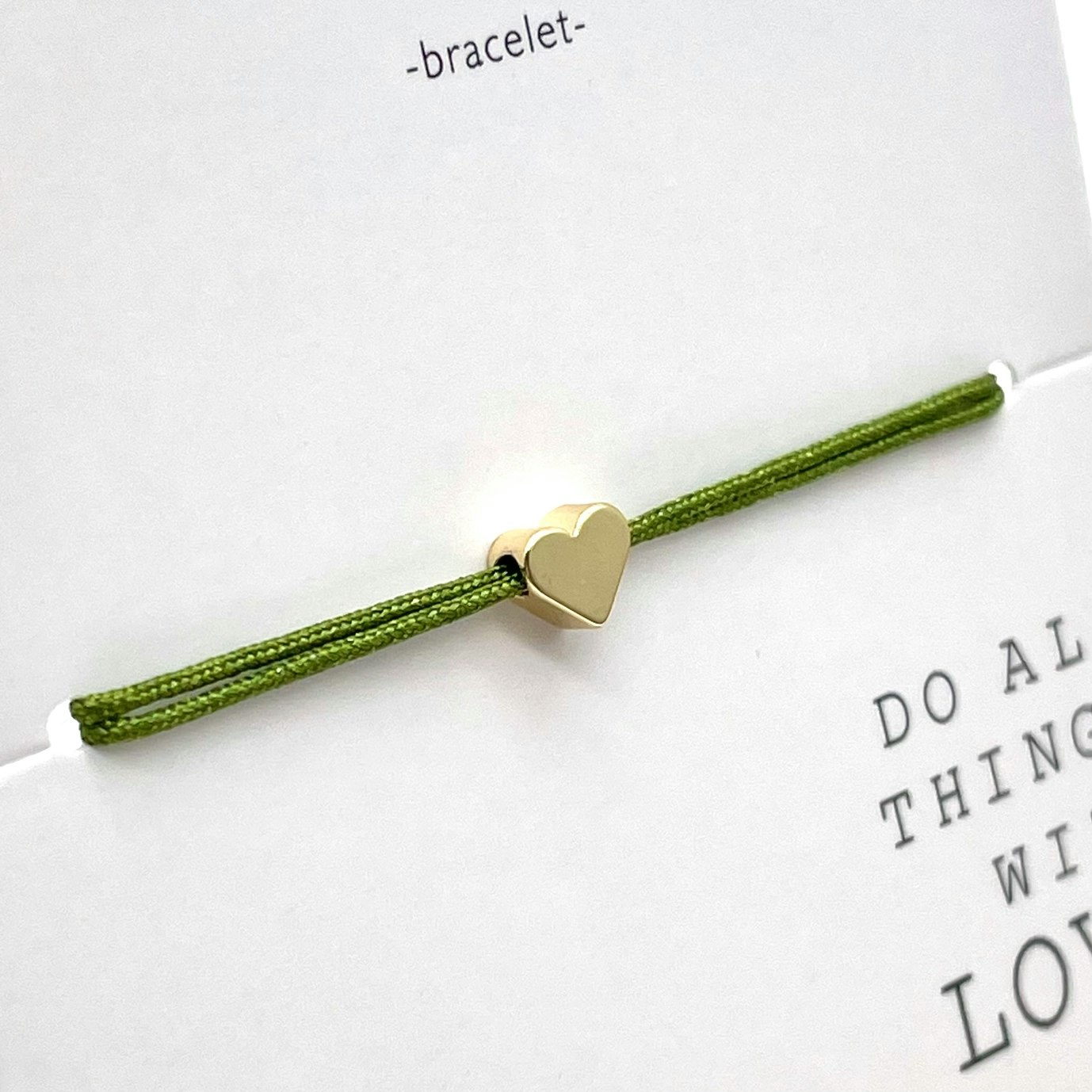 Parsley & Pepper - Friendship Heart  Bracelet - Olive