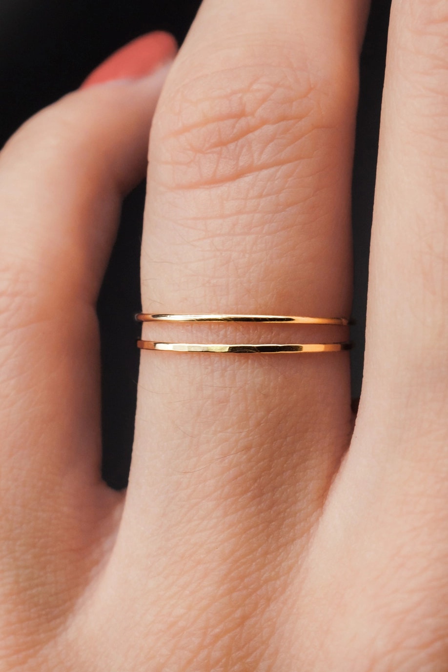 Ultra Thin Stacking Gold ring - size 10