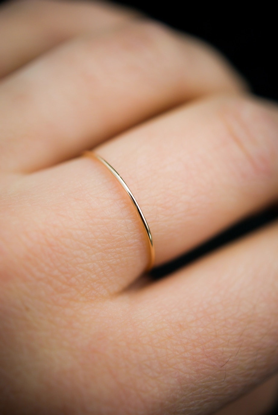 Ultra Thin Stacking Gold ring - size 10