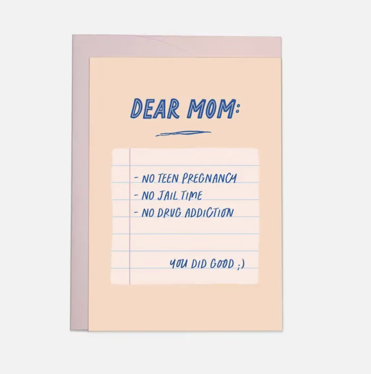 Kaart Blanche - Dear mom you did good