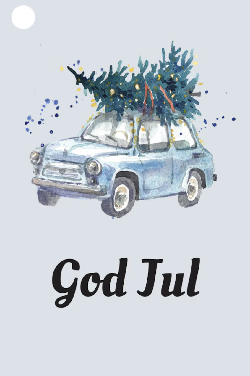 Julebil Til-fra-lapper - 10pk