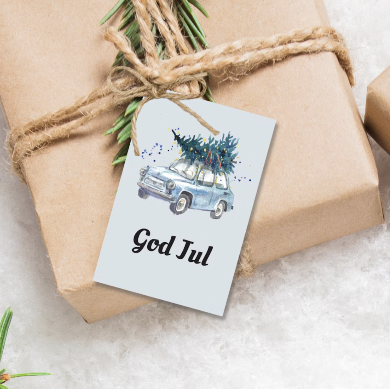 Julebil Til-fra-lapper - 10pk