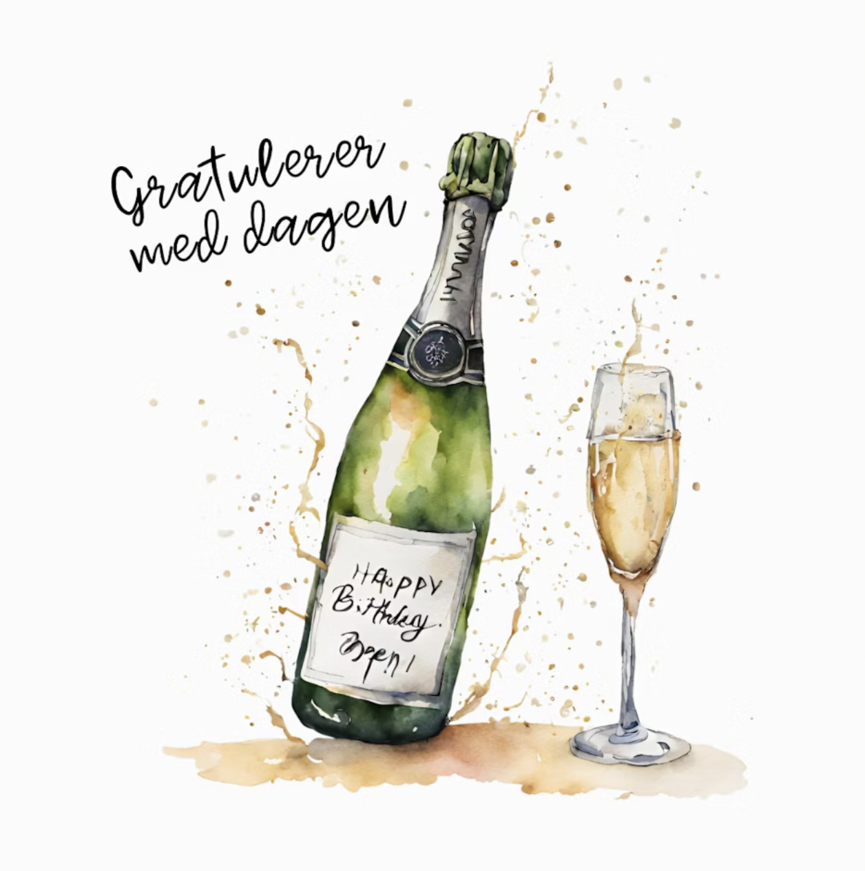 6pk Gratulerer med dagen kort