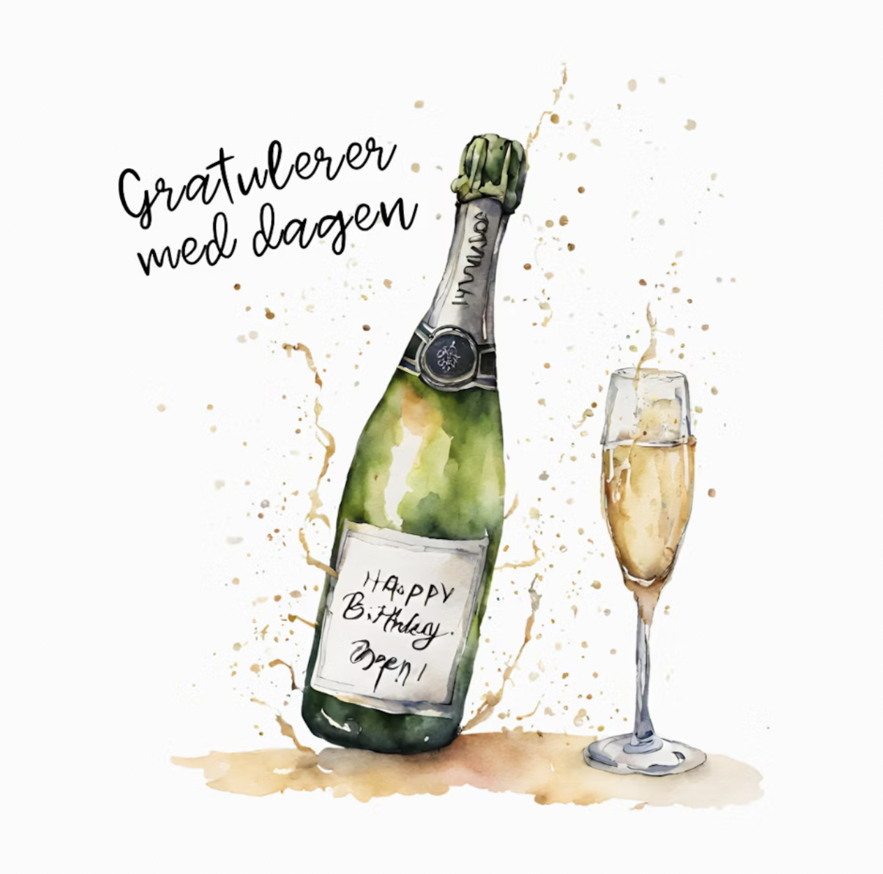 6pk Gratulerer med dagen kort