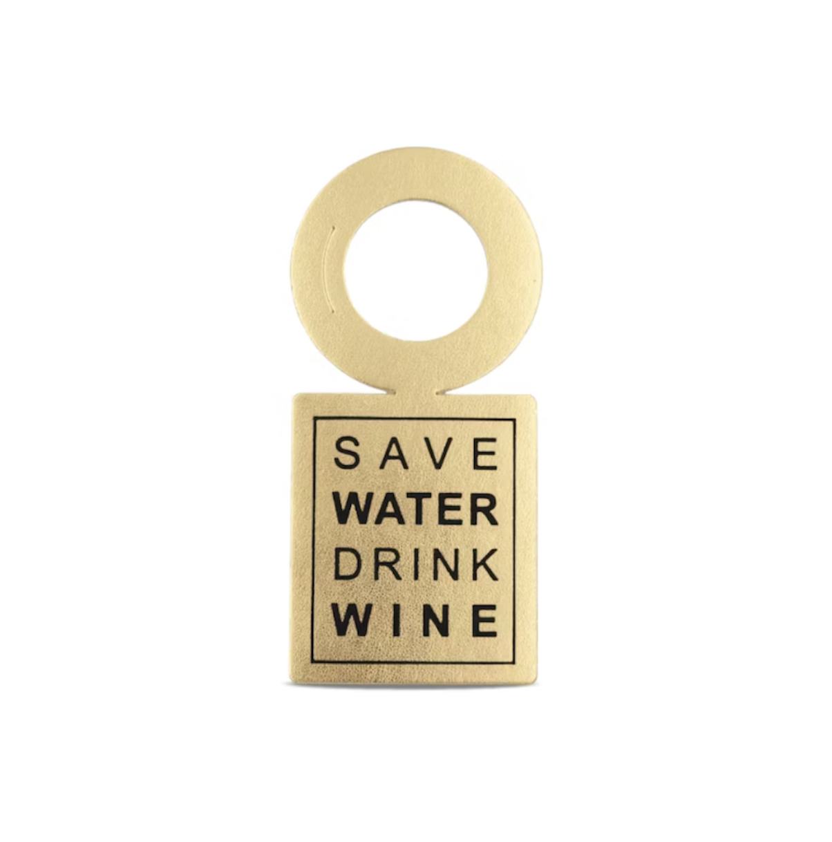 Vinstrip - Flaskekort Gull - "Save water drink wine"