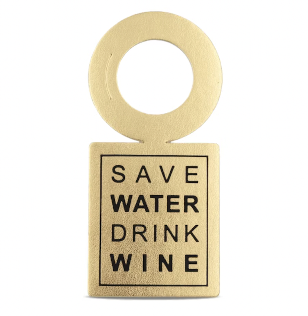 Vinstrip - Flaskekort Gull - "Save water drink wine"