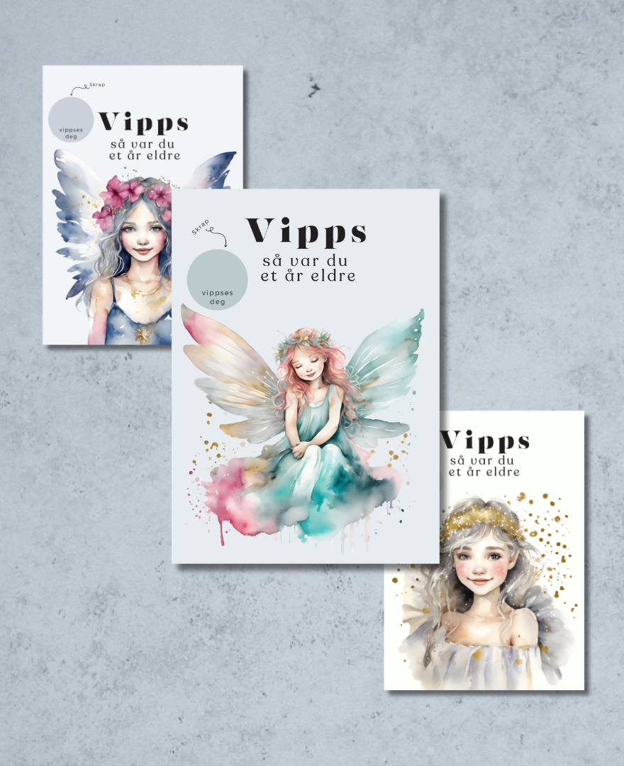 3pk Vipps Skrapekort - Faires and Angle