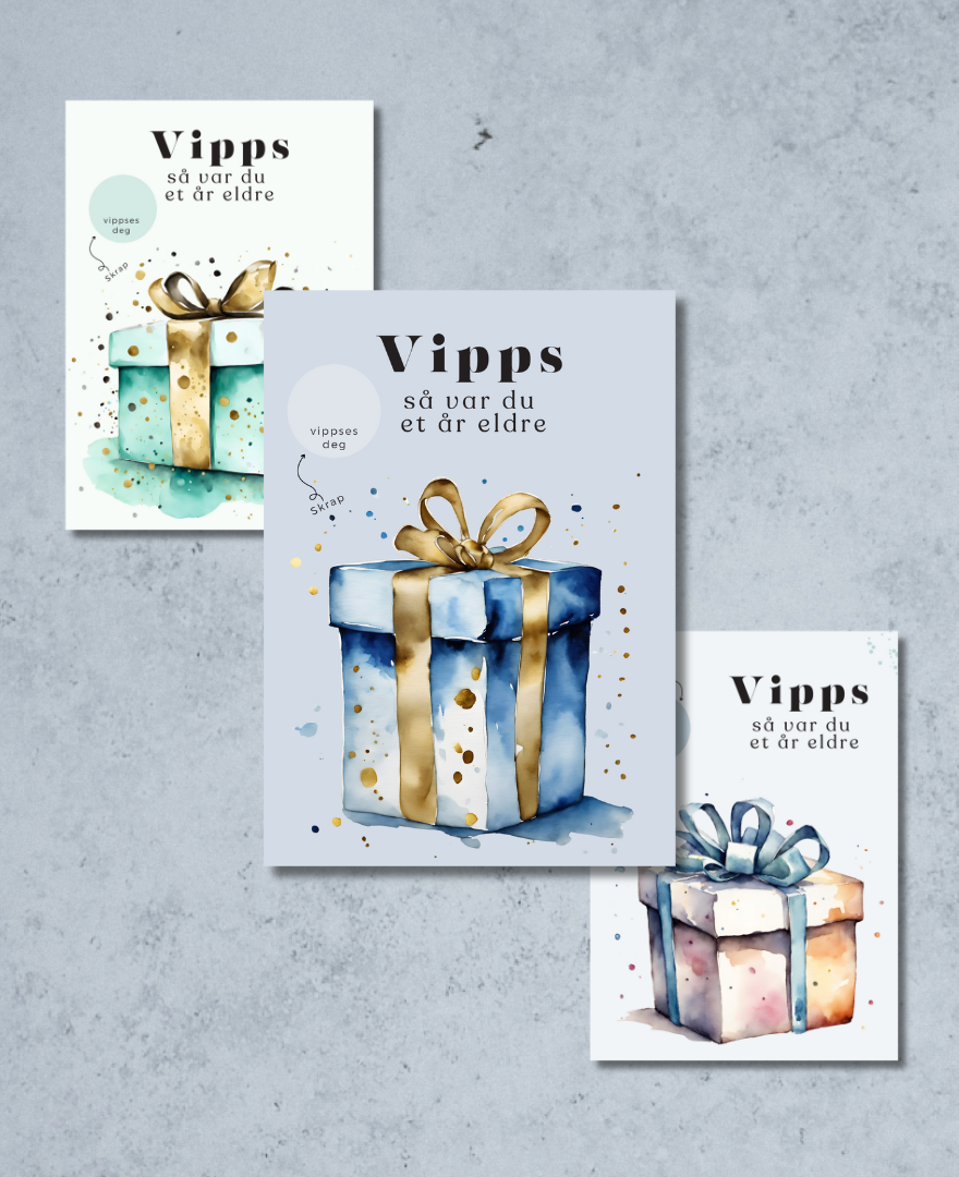 3pk Vipps Skrapekort - Birthday Presents