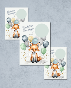 3pk Bursdag Skrapekort - Rev