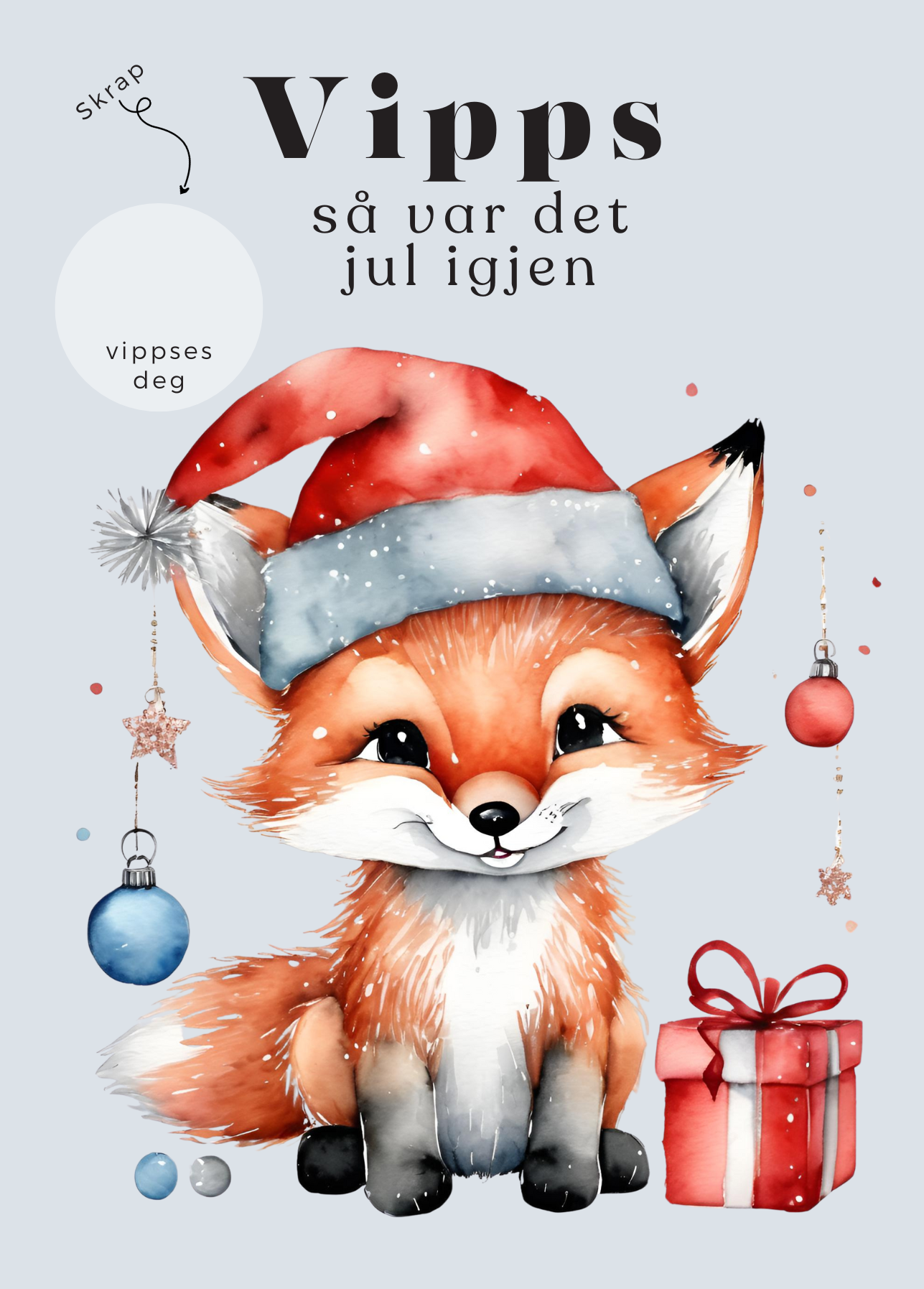 3pk Vipps Skrapekort - Julerev